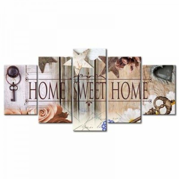 Moderne kunst Sweet Home Multi-paneel volledige boor - 5D Diy Diamond Painting Kits