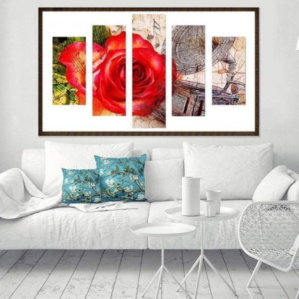 Volledige boor - 5D DIY Diamond Painting Kits Multi Panel Rose