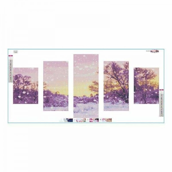 Volledige boor - 5D DIY Diamond Painting Kits Multi Panel Winterlandschap