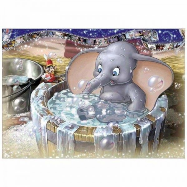 Volledige boor - 5D DIY Diamond Painting Kits Cute Cartoon Elephant Bath