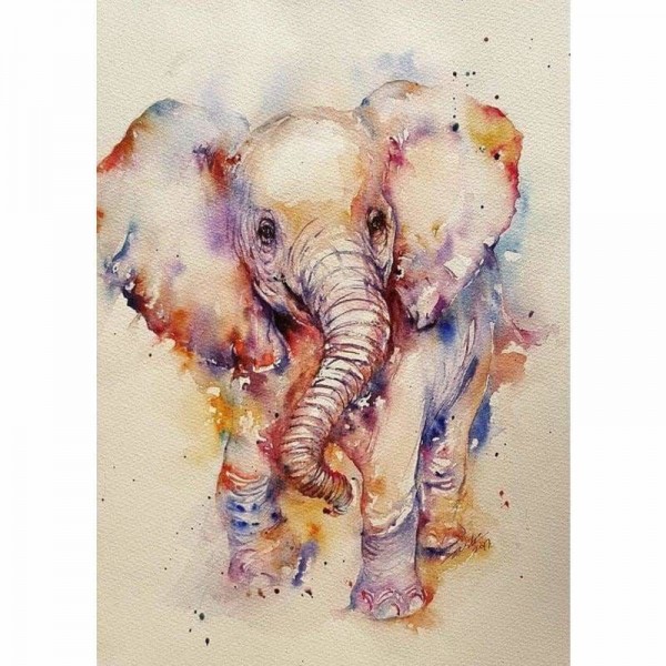 Volledige boor - 5D DIY Diamond Painting Kits Kleurrijke schattige olifant