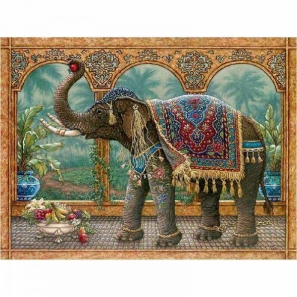Volledige Boor - 5D DIY Diamant Schilderij Kits Cartoon Artistieke Olifant