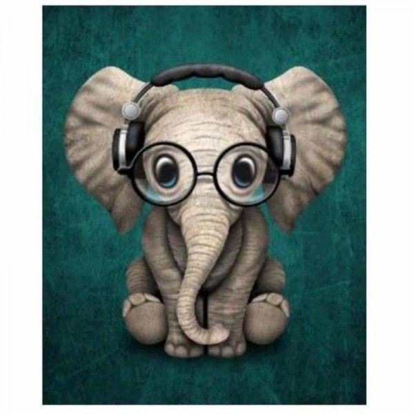 Volledige Boor - 5D DIY Diamant Schilderij Kits Leuke Cartoon Olifant