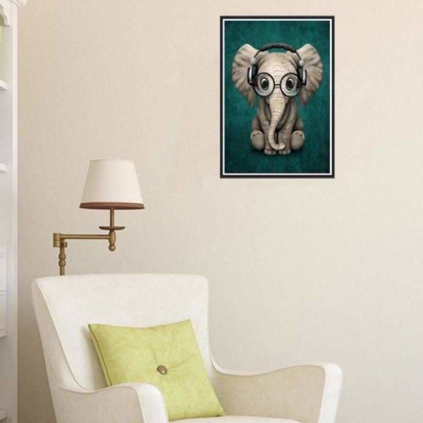 Volledige Boor - 5D DIY Diamant Schilderij Kits Leuke Cartoon Olifant