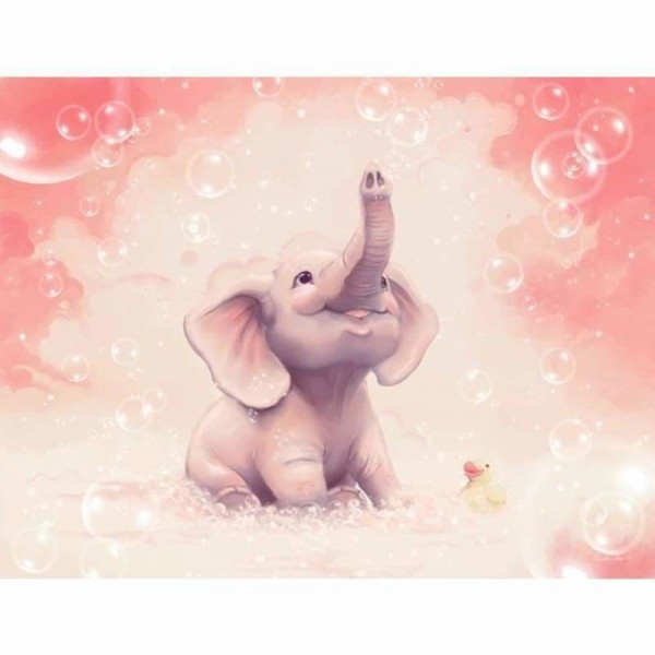 Volledige boor - 5D DIY Diamond Painting Kits Cartoon Happy Cute Elephant Baby