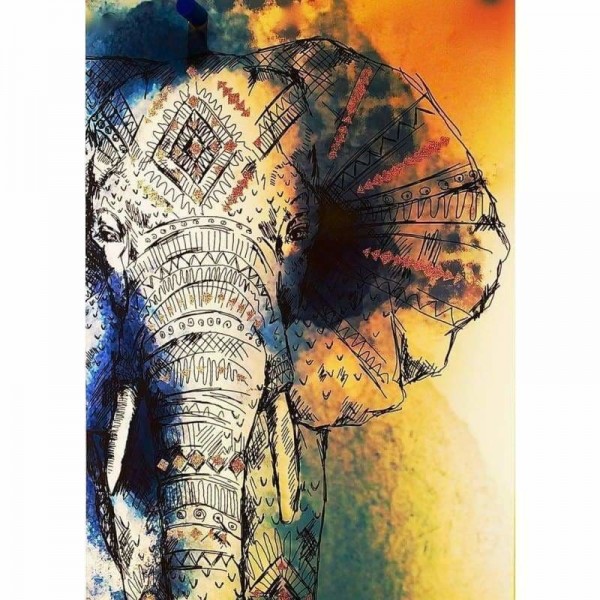 Volledige boor - 5D DIY Diamond Painting Kits Dream Colored Elephant