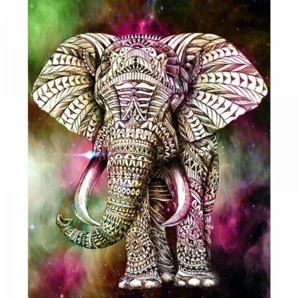 Batik olifant - volledige boor diamant schilderij -
