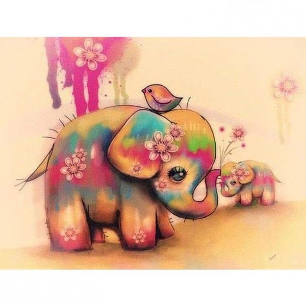 Schattige babyolifant - volledige boor diamant schilderij -