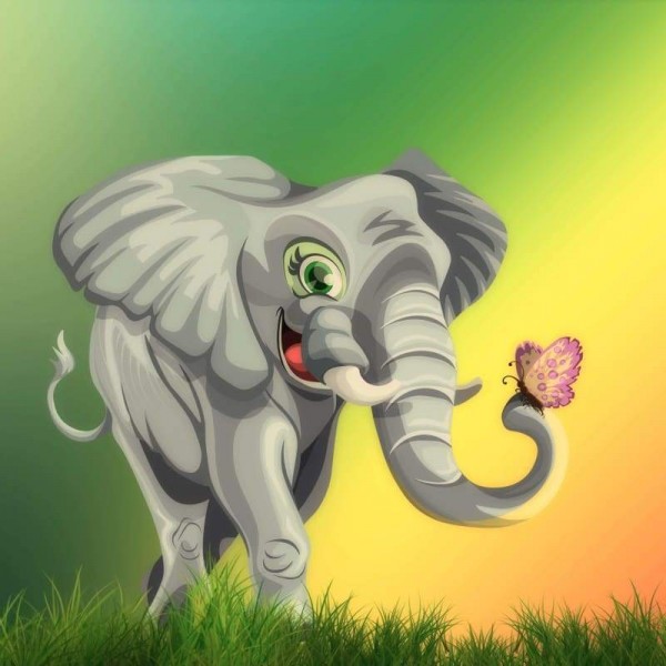 Olifant 07- Volledige boor diamant schilderij -