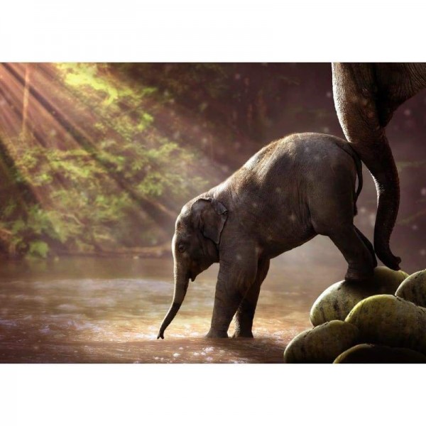 Olifant 3- Volledige boor diamant schilderij -