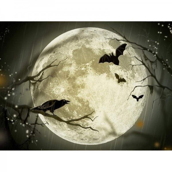 Volledige boor - 5D DIY Diamond Painting Kits Moon Flying Bats