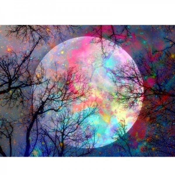 Volledige boor - 5D DIY Diamond Painting Kits Dream Night Sky Colorful Moon
