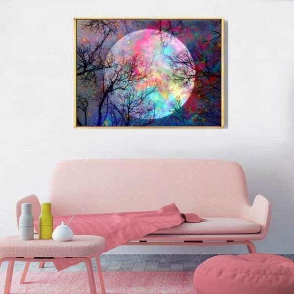 Volledige boor - 5D DIY Diamond Painting Kits Dream Night Sky Colorful Moon
