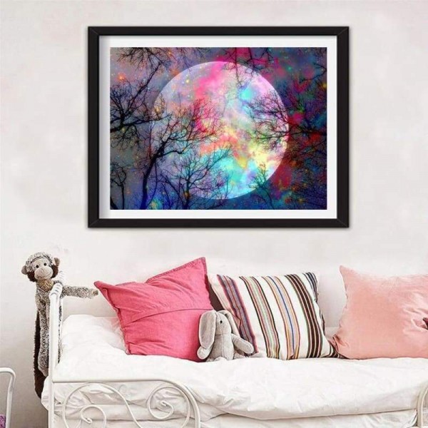 Volledige boor - 5D DIY Diamond Painting Kits Dream Night Sky Colorful Moon