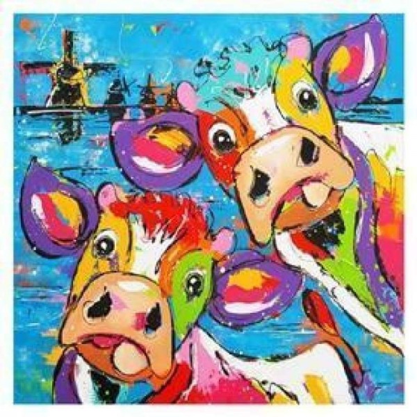 Volledige boor - 5D Diamond Painting Kits Watercoloured Piquant Cow