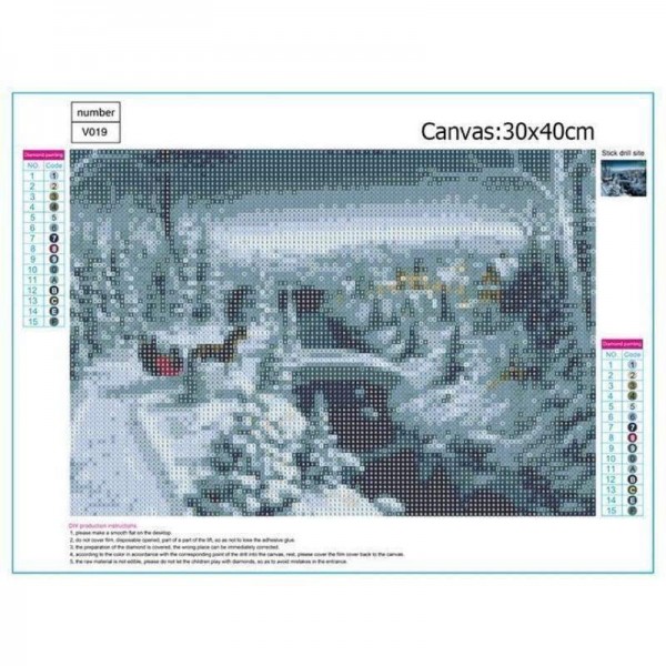 Volledige boor - 5D DIY Diamond Painting Kits Winterlandschap Sneeuwkasteel