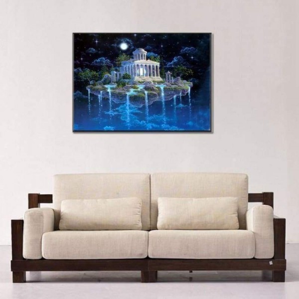Volledige boor - 5D DIY Diamond Painting Kits Fantasy Mystical Castle Island