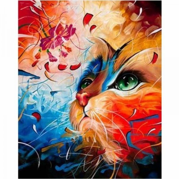 Kleurrijke abstracten kitten
