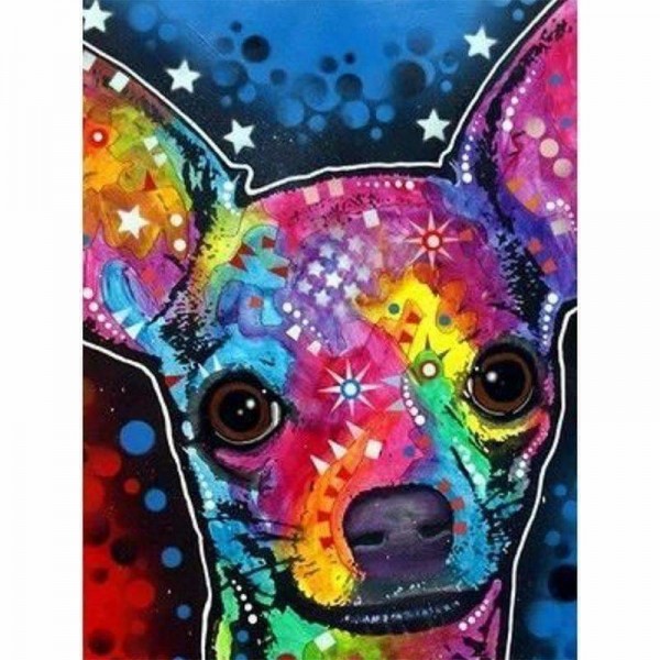 Volledige boor - 5D DIY Diamond Painting Kits Cartoon kleurrijke hond