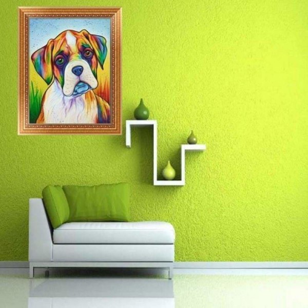 Volledige boor - 5D DIY Diamond Painting Kits Watercolour Pet Dog QB5447