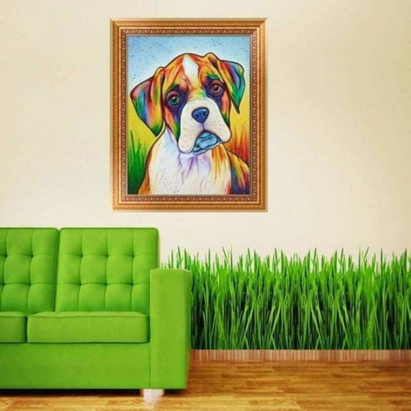 Volledige boor - 5D DIY Diamond Painting Kits Watercolour Pet Dog QB5447