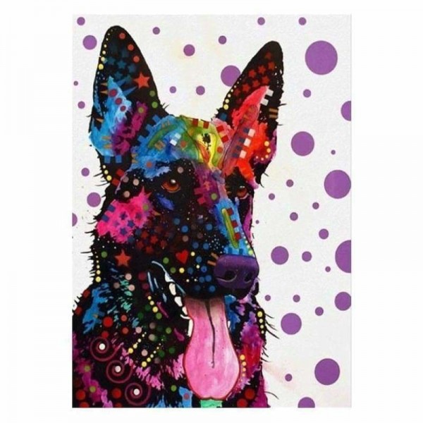 Volledige boor - 5D DIY Diamond Painting Kits Kleurrijke schattige hond