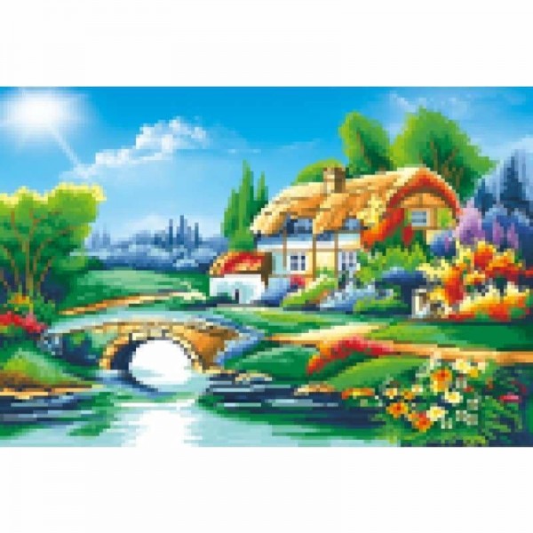 Bridge Cottage - Diamant schilderij vol boor