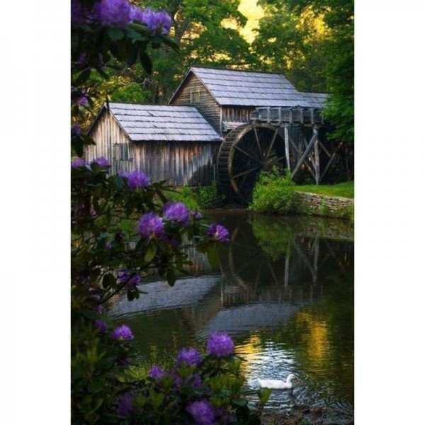 Volledige boor - 5D DIY Diamond Painting Kits Zomerlandschap Cottage