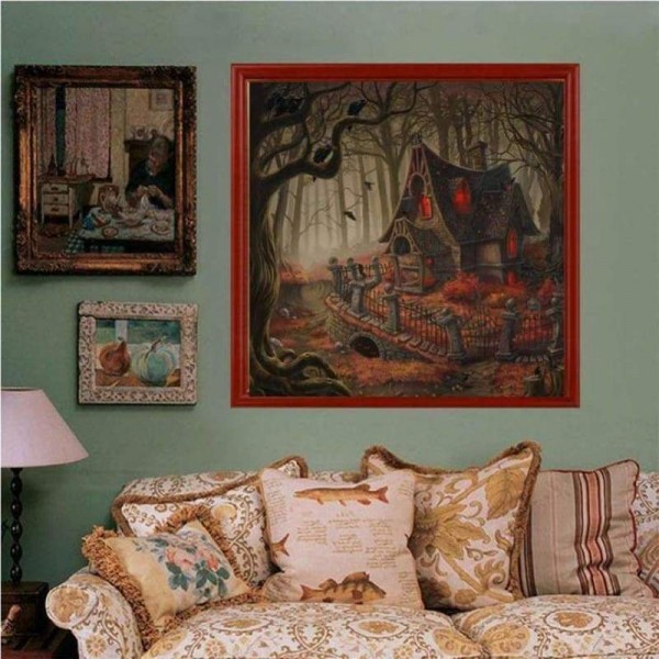 Volledige boor - 5D DIY Diamond Painting Kits Cartoon Halloween Cottage