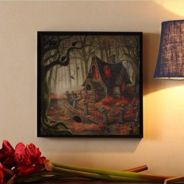 Volledige boor - 5D DIY Diamond Painting Kits Cartoon Halloween Cottage
