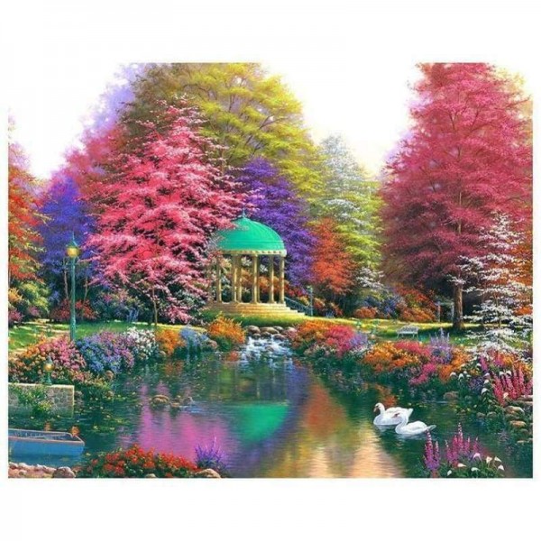 Volledige boor - 5D DIY Diamond Painting Kits Autumn Pretty Colorful Cottage