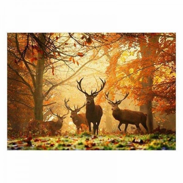 Volledige boor - 5D DIY Diamond Painting Kits Autumn Dream Animal Deers