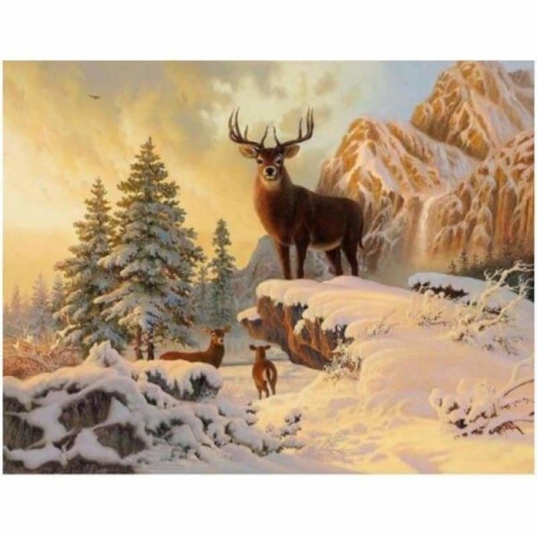 Volledige boor - 5D DIY Diamond Painting Kits Winter Snow Deer