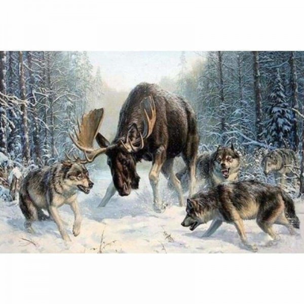 Volledige boor - 5D DIY Diamond Painting Kits Deer Last Battle