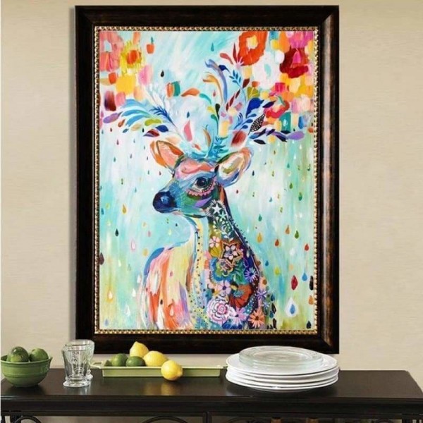 Volledige boor - 5D DIY Diamond Painting Kits Cartoon Dream Flower Deer