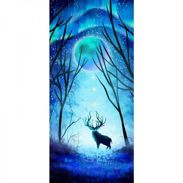Blue Deer-Volledige boor diamant schilderij-