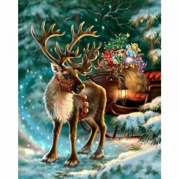 Volledige boor - 5D DIY Diamond Painting Kits Dream Christmas Animal Deer