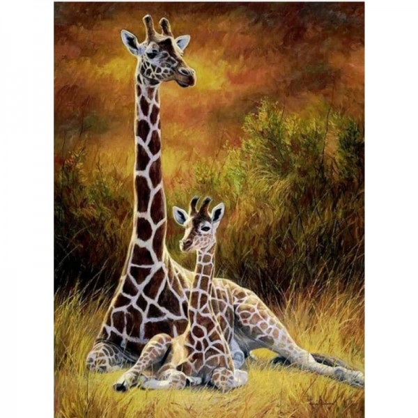 Giraffe met haar jong