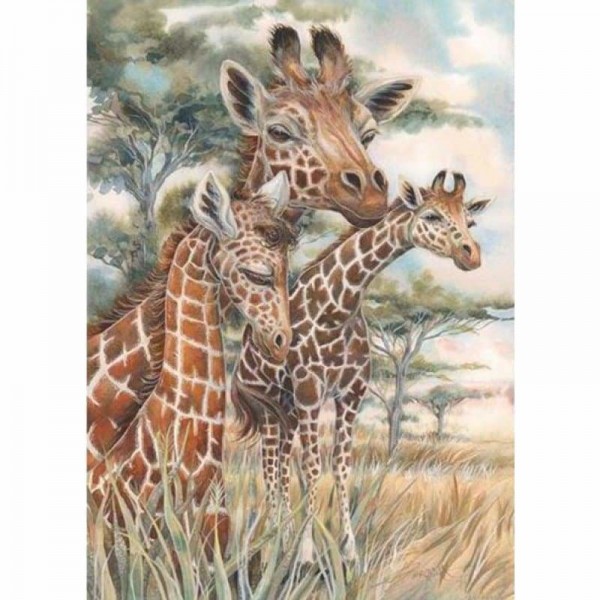 Gelukkige giraffe familie