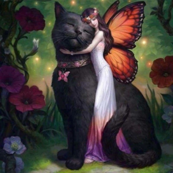 Volledige boor - 5D DIY Diamond Painting Kits Dream Cat And Fairy
