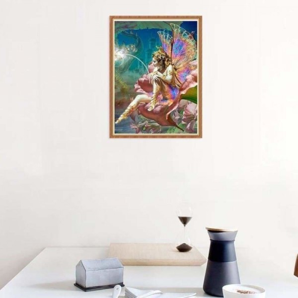 Volledige boor - 5D DIY Diamond Painting Kits Fantasy Beautiful Butterfly Fairy Portrait