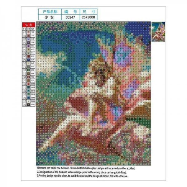 Volledige boor - 5D DIY Diamond Painting Kits Fantasy Beautiful Butterfly Fairy Portrait