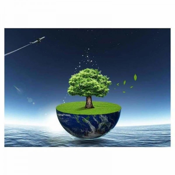 Full Drill - 5D DIY Diamond Painting Kits Fantasy Mystical Tree Island