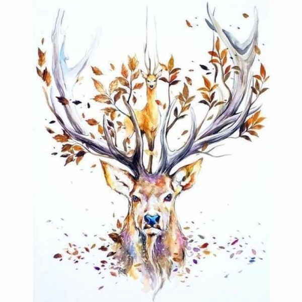 Full Drill - 5D DIY Diamond Painting Kits Fantasy Deer Tree Horn