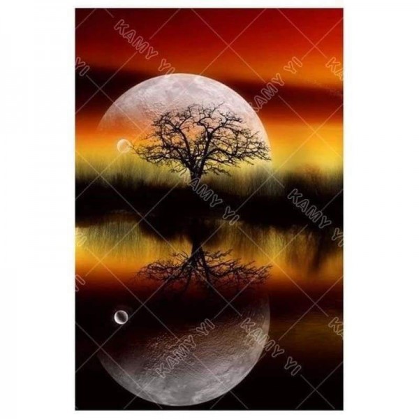 New Fantasy Moonlight Landscape Tree Full Drill - 5D Diy Diamond Painting Kits VM9647
