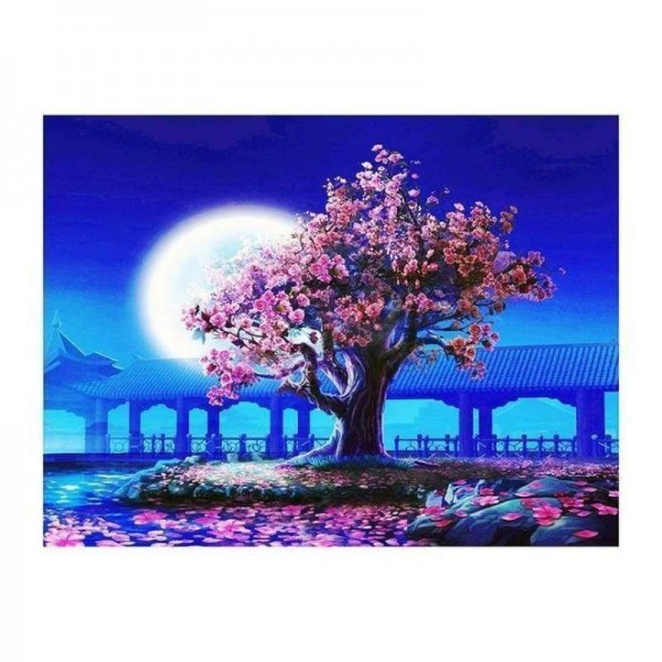 Full Drill - 5D DIY Diamond Painting Kits Fantasy Moon Night Flower Tree