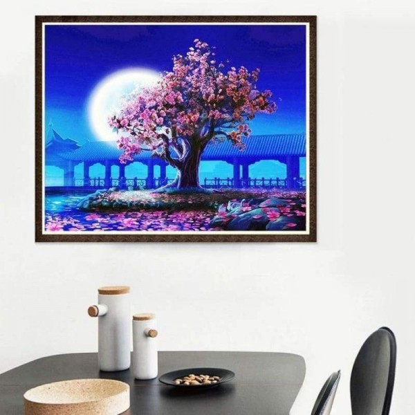 Full Drill - 5D DIY Diamond Painting Kits Fantasy Moon Night Flower Tree