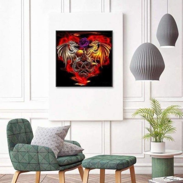 Volledige boor - 5D DIY Diamond Painting Kits Hartvormige draken