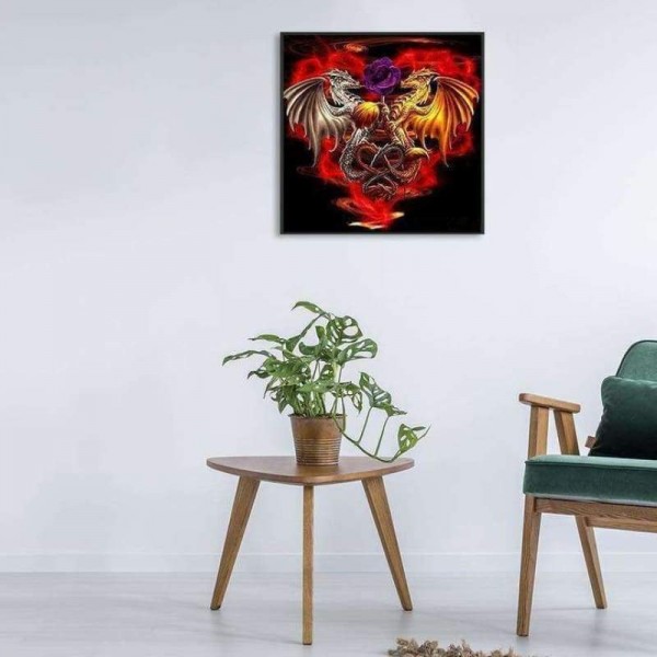 Volledige boor - 5D DIY Diamond Painting Kits Hartvormige draken