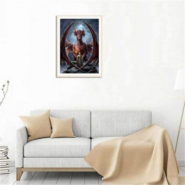 Volledige boor - 5D DIY Diamond Painting Kits Magic Beauty en Red Dragon